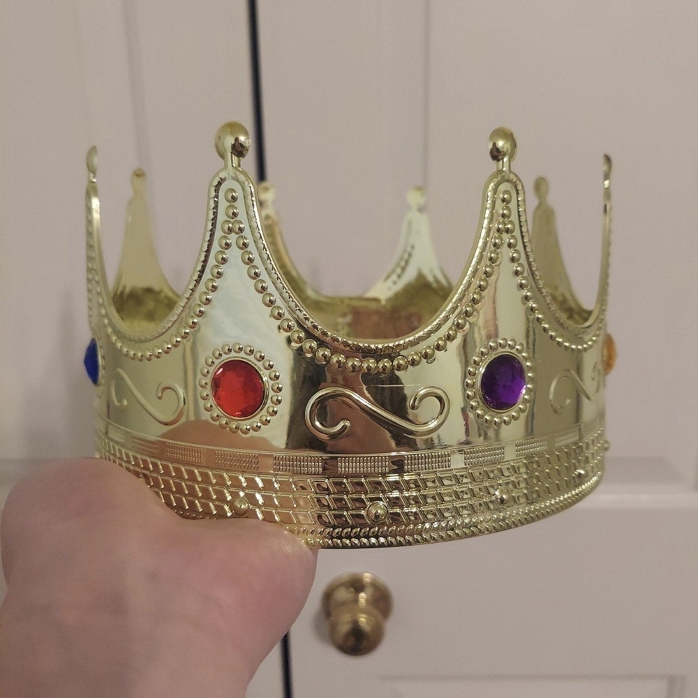 Gold Costume Crown with Colorful Gems
